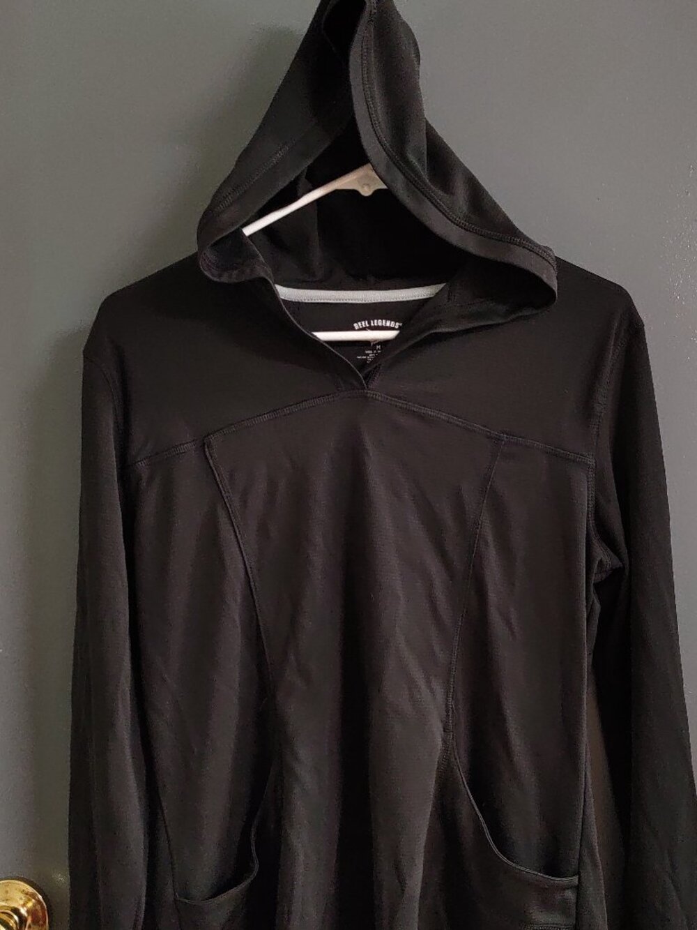 Reel Legends Women's Black Hoodie Shirt Medium Pockets Long Sleeve